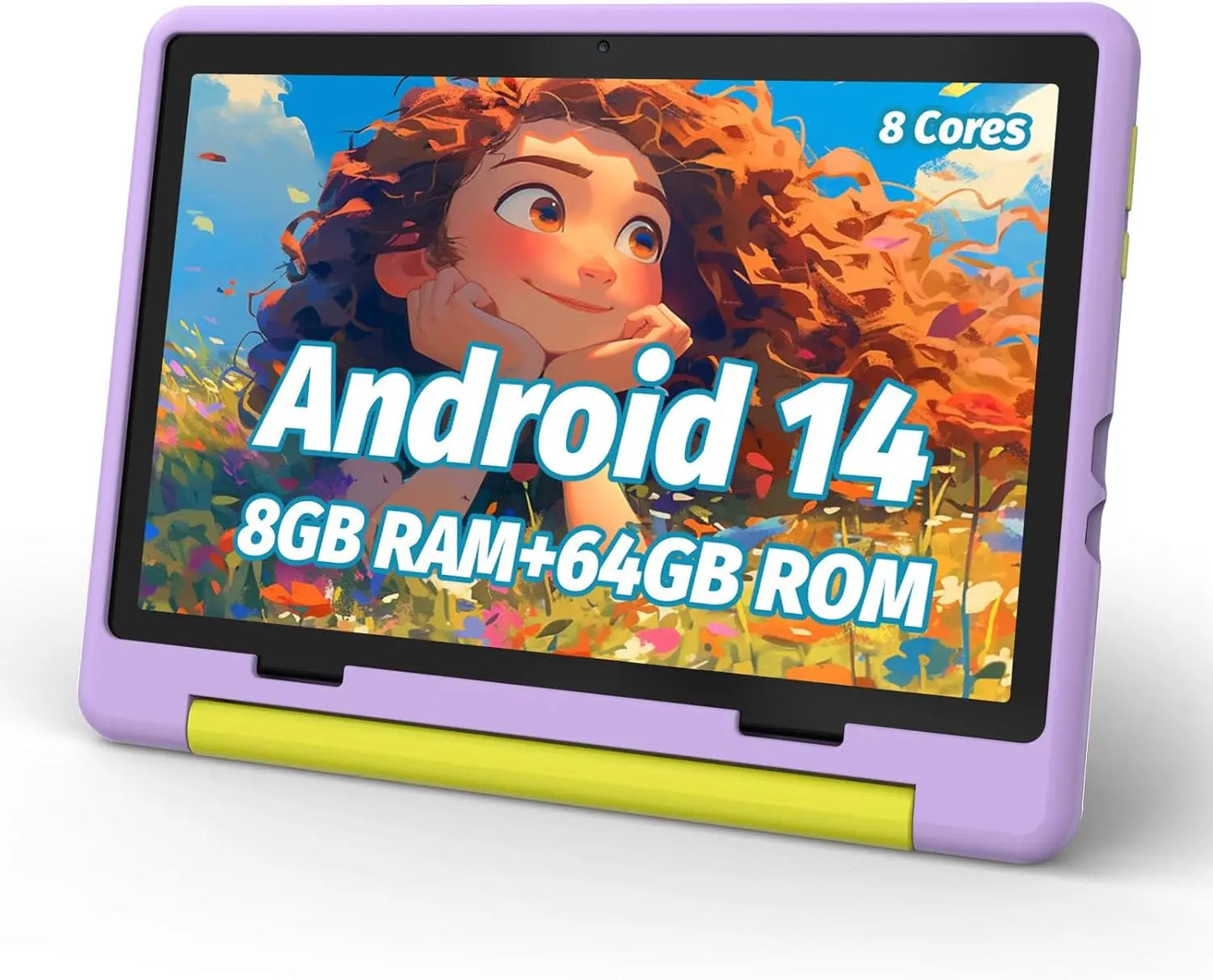 Tablet infantil android 15 tablet para crianças 10 polegadas 8gb + 64gb 8 núcleos com estojo 1tb tf expansível para crianças pequenas controle parental