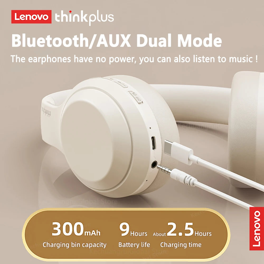 Lenovo original thinkplus th10 estéreo sem fio fones de ouvido bluetooth alta fidelidade baixo música fone com microfone esportes