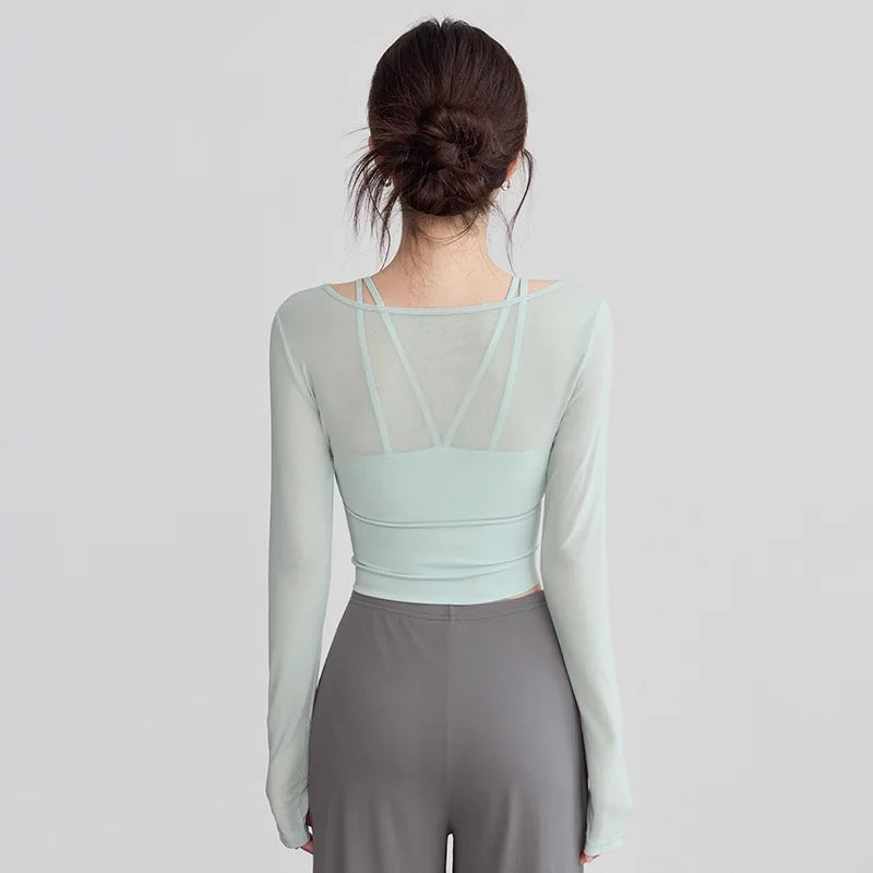 Roupas de yoga para mulheres para outono e inverno férias de duas peças copo fixo esportes topos high-end pilates treinamento roupas de fitness
