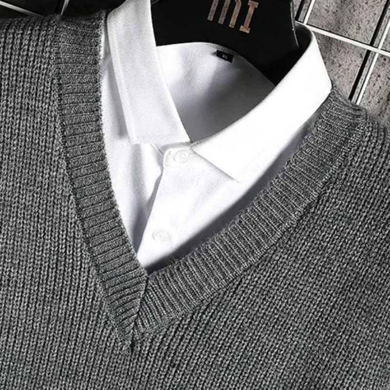 Homem roupas colete com decote em v colete de malha suéteres para homens negócios preto sem mangas japonês harajuku moda s barato rua a