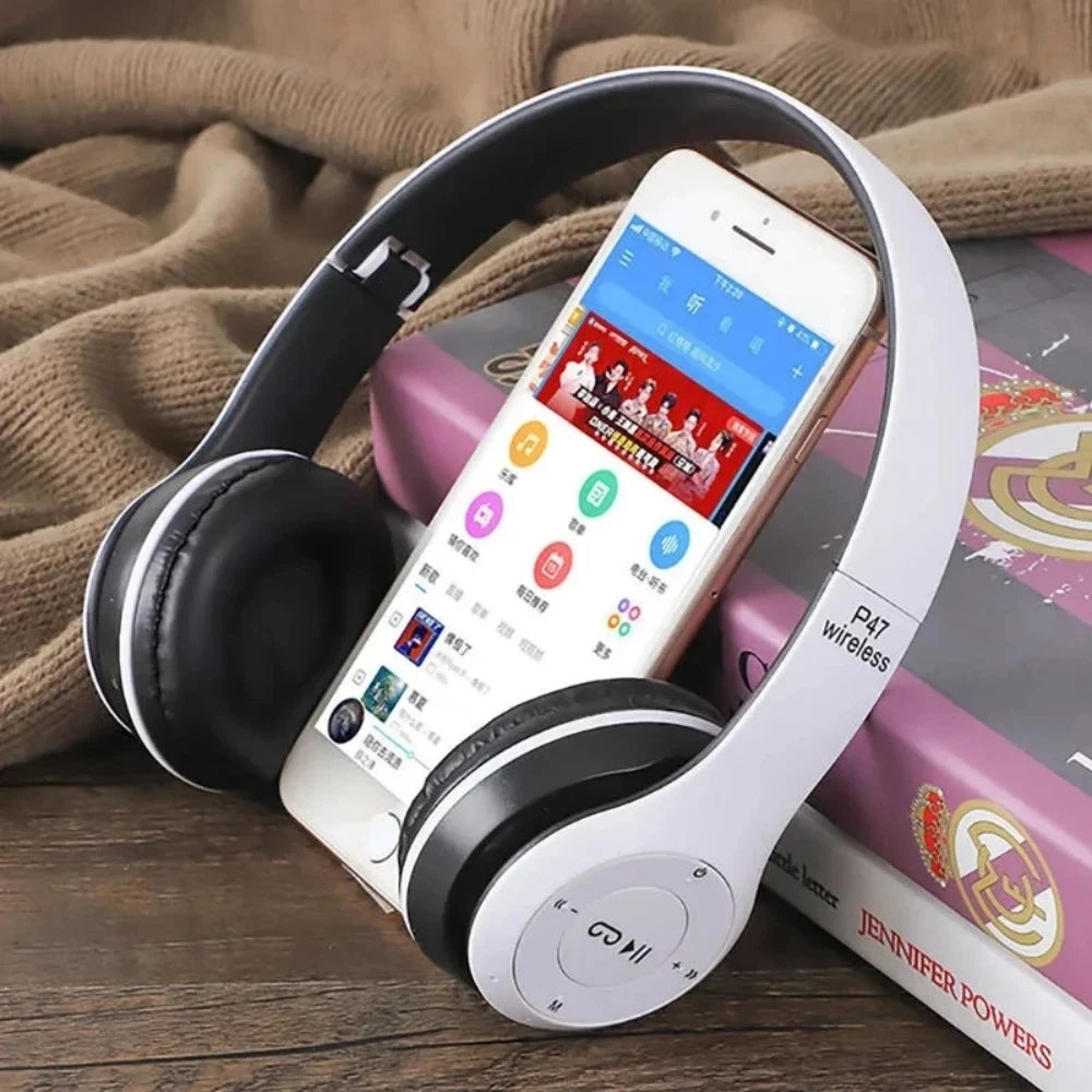 P47 fones de ouvido sem fio bluetooth 5.0 dobrável alta fidelidade estéreo baixo para música jogos criança menina fone para smartphone
