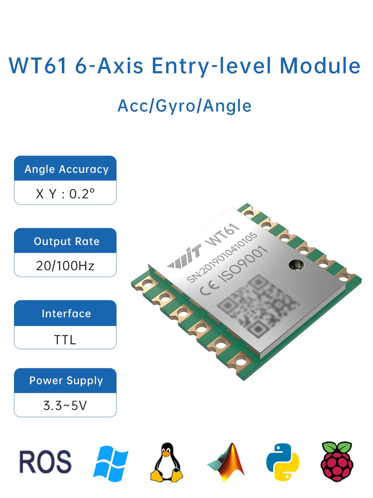 WitMotion WT901 AHRS MPU9250 Acelerômetro de 9 Eixos, Giroscópio Eletrônico de 3 Eixos + Aceleração + Ângulo + Magnetômetro, Saída de Dados TTL