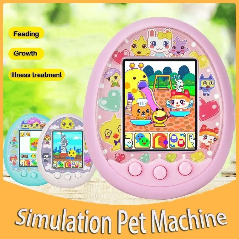 Animal de estimação virtual eletrônico com tela colorida jogo de bolso interativo virtual pet namoro máquina de jogo crianças brinquedos meninas