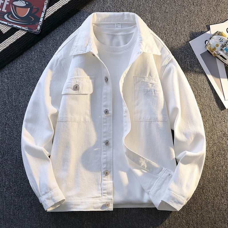 Jaqueta Jeans Clássica Masculina: Caimento Relaxado, Estilo Urbano, Leve e Confortável com Design Moderno