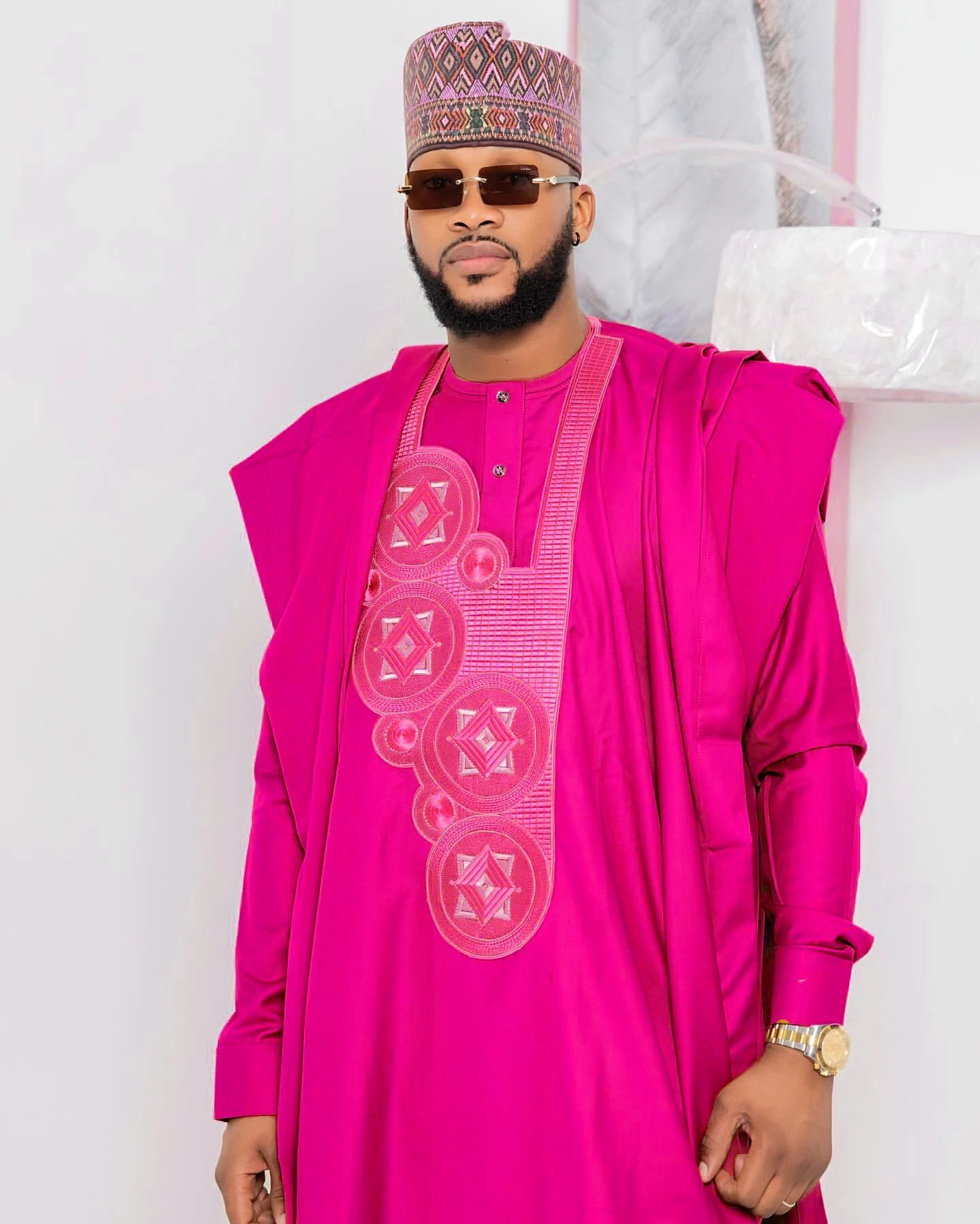 Roupas africanas para homem bordado design top manga comprida conjunto de 3 peças