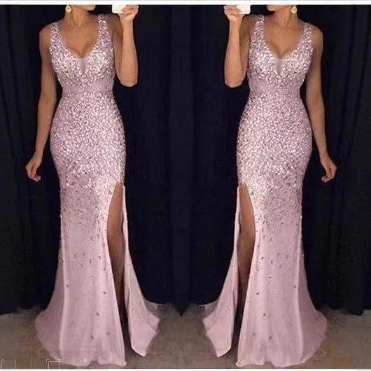 Roupas femininas vestidos longos 2025 novo estilo novo fenda bronzeamento vestido saia longa vestido de noite roupas sexy roupas femininas