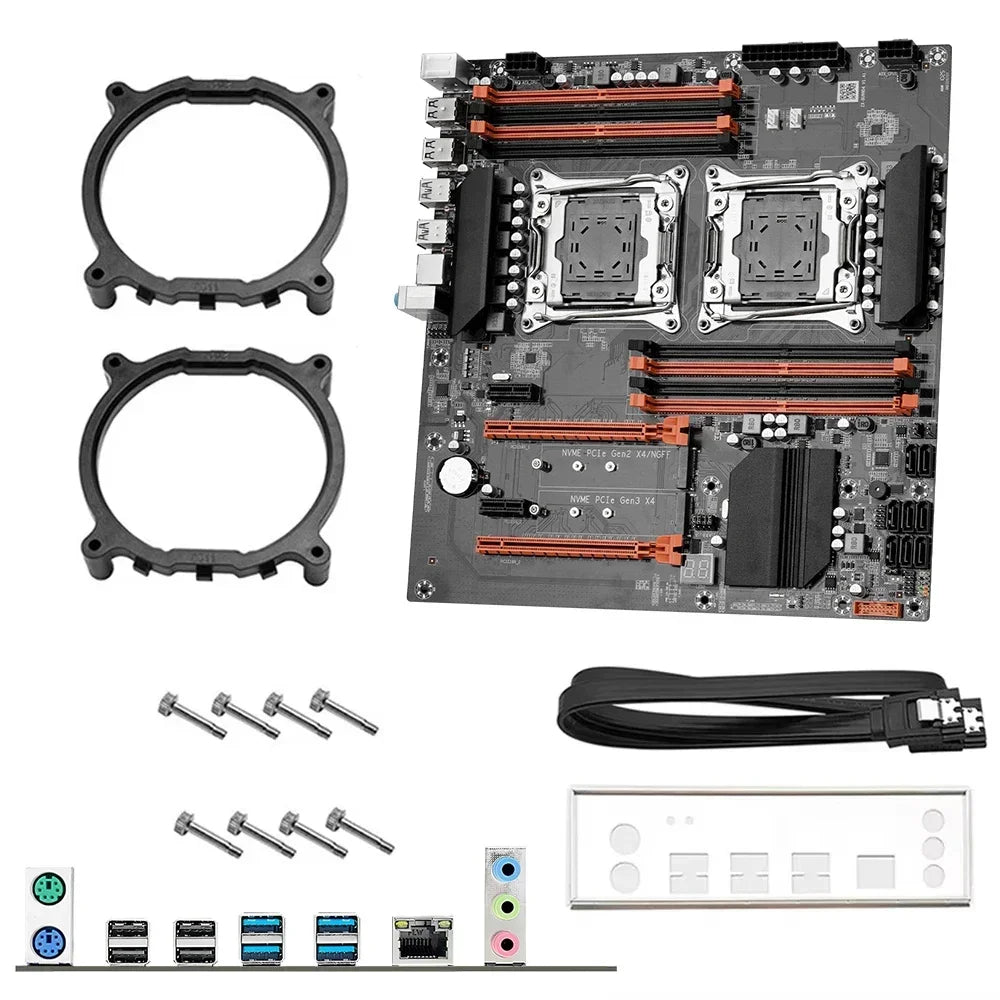 Kit de Placa-Mãe para Jogos SOYO X99 Dual CPU Intel Xeon E5 2680 V3*2 DDR4 16GB (2*8GB) LGA2011-3 M.2 Componentes para Computador Desktop