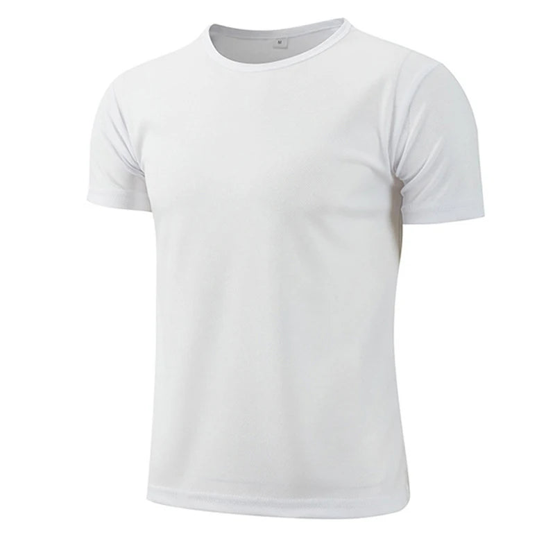 Homens de manga curta topo oversized branco camiseta homem casual camisa sólida secagem rápida ginásio basquete t camisas futebol homem roupas