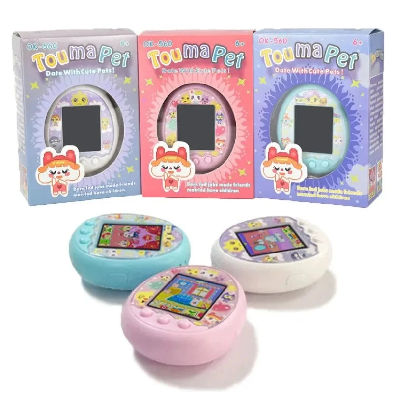 Animal de estimação virtual eletrônico com tela colorida jogo de bolso interativo virtual pet namoro máquina de jogo crianças brinquedos meninas