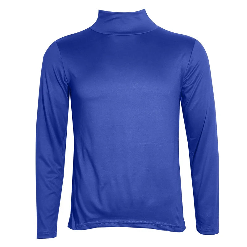 Roupa interior térmica topos roupas de inverno dos homens camisa térmica outono inverno collants alta pescoço fino ajuste manga longa camiseta