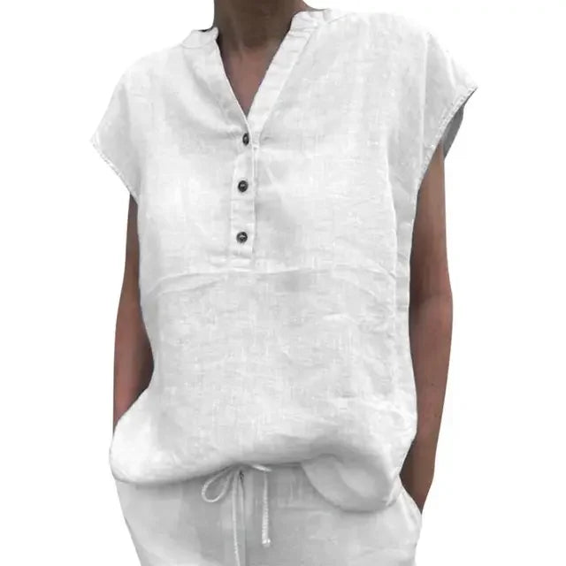 Camiseta feminina algodão linho verão blusa cor sólida simples manga curta com decote em v secagem rápida roupas diárias ropa mujer blusas