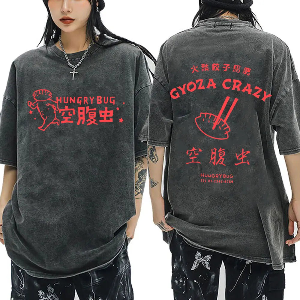 Roupas masculinas camiseta homme gráfico camisetas masculinas camiseta para homem ropa hombre anime japonês dorohedoro kaiman vintage lavado