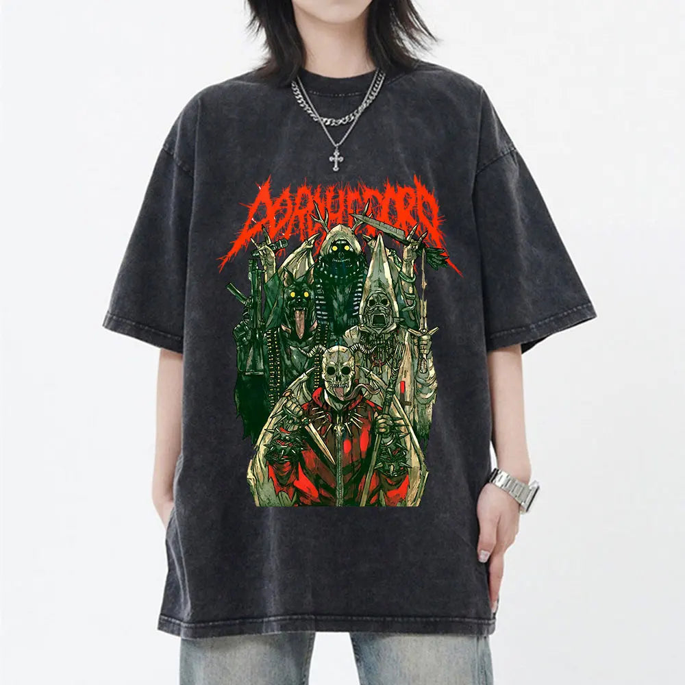 Roupas masculinas camiseta homme gráfico camisetas masculinas camiseta para homem ropa hombre anime japonês dorohedoro kaiman vintage lavado