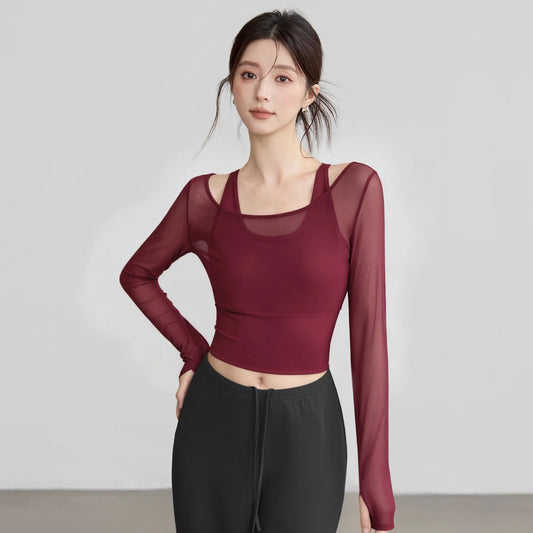 Roupas de yoga para mulheres para outono e inverno férias de duas peças copo fixo esportes topos high-end pilates treinamento roupas de fitness