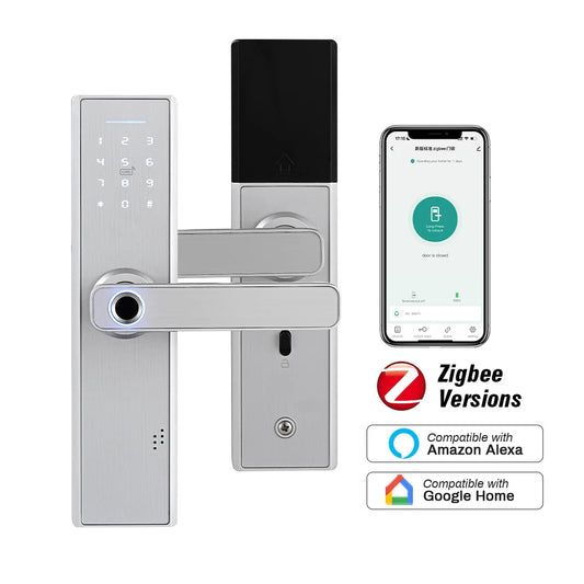 Tuya ZigBee Smart Door Lock, APP Controle Remoto, Eletrônico Biométrico Fingerprint Desbloqueio, Digital Inteligente Elétrica Senha Bloqueio