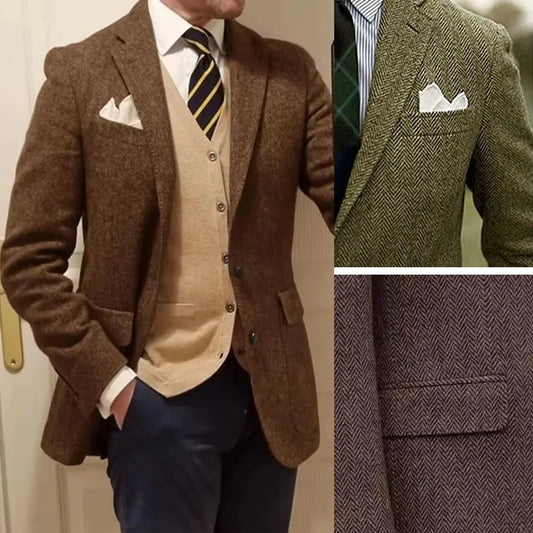 Blazer masculino espinha de peixe único breasted casual elegante homem terno jaquetas casaco de alta qualidade roupas de palco masculino