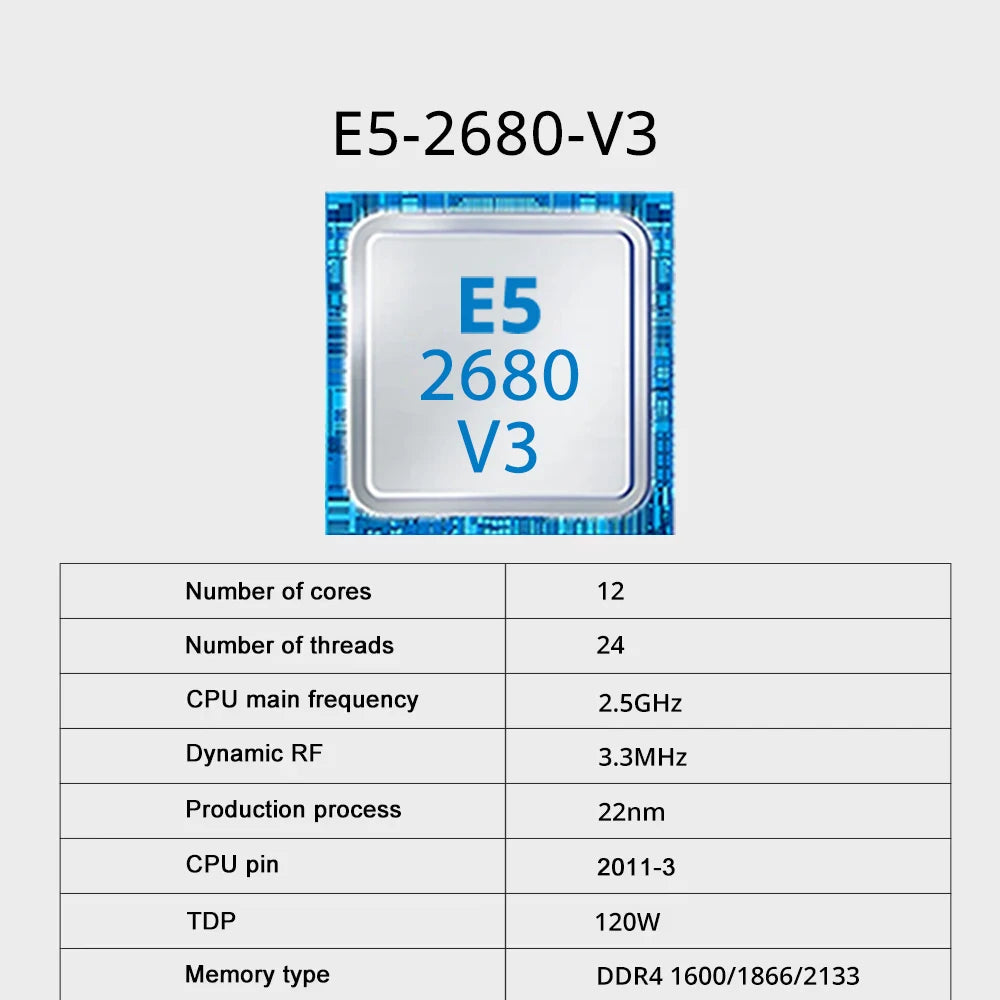 Kit de Placa-Mãe para Jogos SOYO X99 Dual CPU Intel Xeon E5 2680 V3*2 DDR4 16GB (2*8GB) LGA2011-3 M.2 Componentes para Computador Desktop