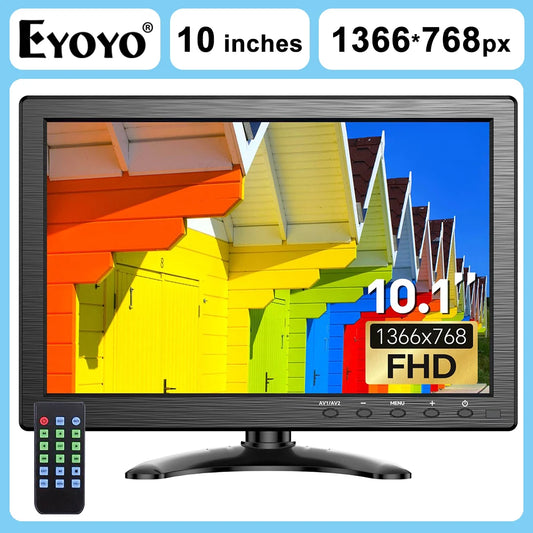 Eyoyo montagem na parede 10 Polegada hd monitor de segurança suporte controle remoto desktop monitor lcd com hdmi vga av bnc entrada usb para cctv