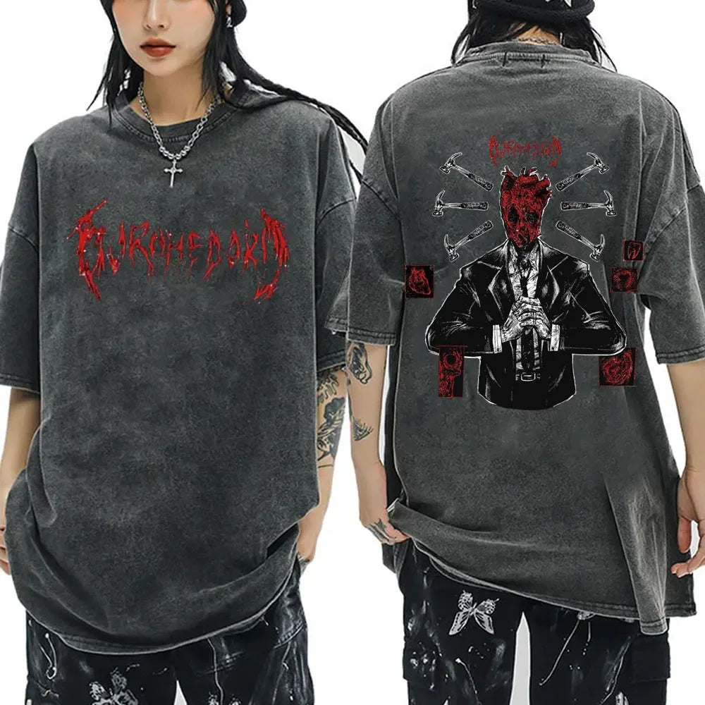 Roupas masculinas camiseta homme gráfico camisetas masculinas camiseta para homem ropa hombre anime japonês dorohedoro kaiman vintage lavado