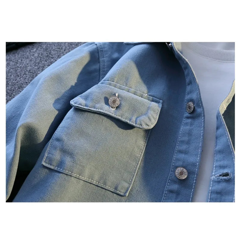 Jaqueta Jeans Clássica Masculina: Caimento Relaxado, Estilo Urbano, Leve e Confortável com Design Moderno