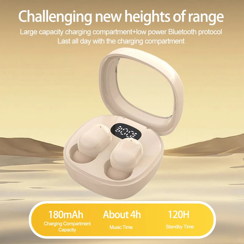 VIKEFON Fones de ouvido Bluetooth 5.3 Mini fones de ouvido TWS sem fio HIFI estéreo com redução de ruído e microfones