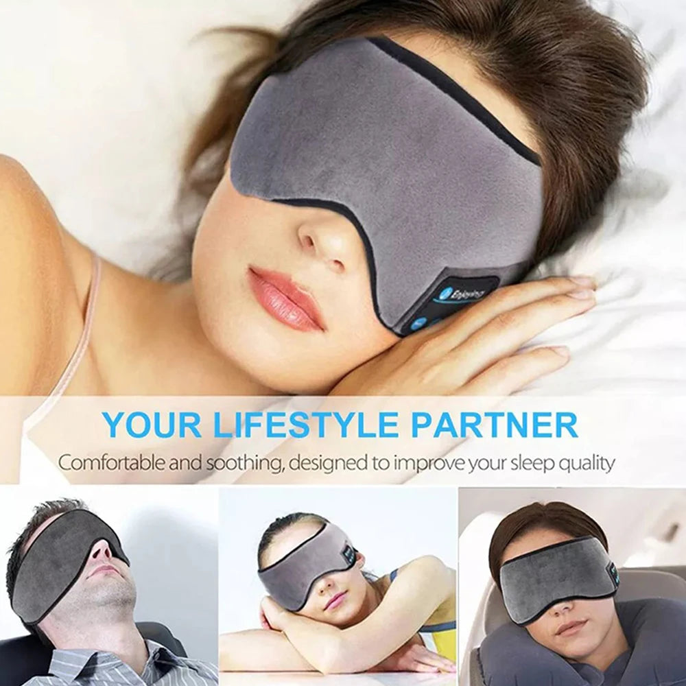 Fones De Ouvido Sem Fio Bluetooth, Esportes Dormir Headband, Fones De Ouvido Elásticos, Música Eye Mask, Headset