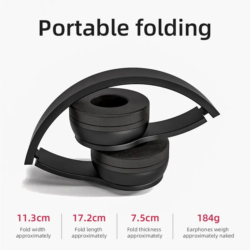 P47 fones de ouvido sem fio bluetooth 5.0 dobrável alta fidelidade estéreo baixo para música jogos criança menina fone para smartphone