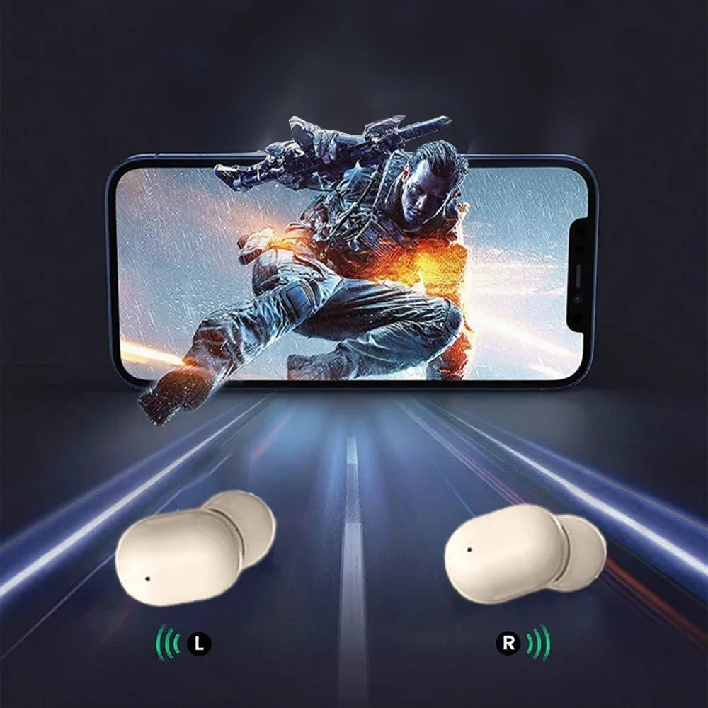 VIKEFON Fones de ouvido Bluetooth 5.3 Mini fones de ouvido TWS sem fio HIFI estéreo com redução de ruído e microfones
