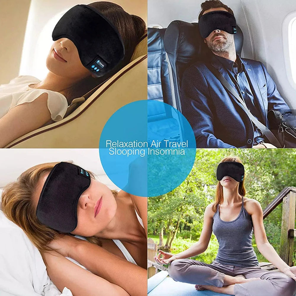 Fones De Ouvido Sem Fio Bluetooth, Esportes Dormir Headband, Fones De Ouvido Elásticos, Música Eye Mask, Headset