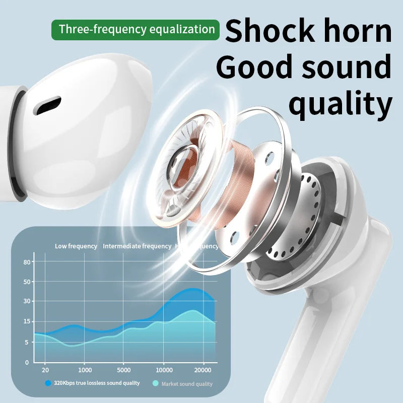 Fones de ouvido bluetooth originais sem fio bluetooth fone de ouvido com cancelamento de ruído com microfone sem fio para smartphones