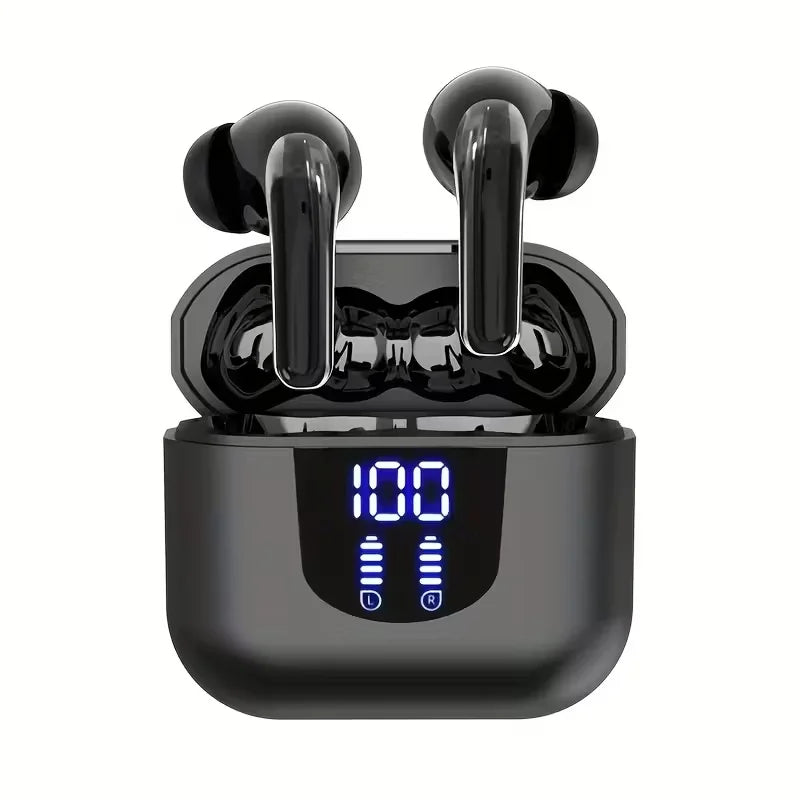 Fones de ouvido sem fio TWS, redução de ruído estéreo de graves pesados para chamadas, bateria de longa duração, modo de jogo de baixa latência