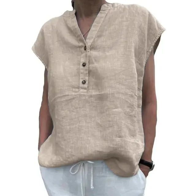 Camiseta feminina algodão linho verão blusa cor sólida simples manga curta com decote em v secagem rápida roupas diárias ropa mujer blusas