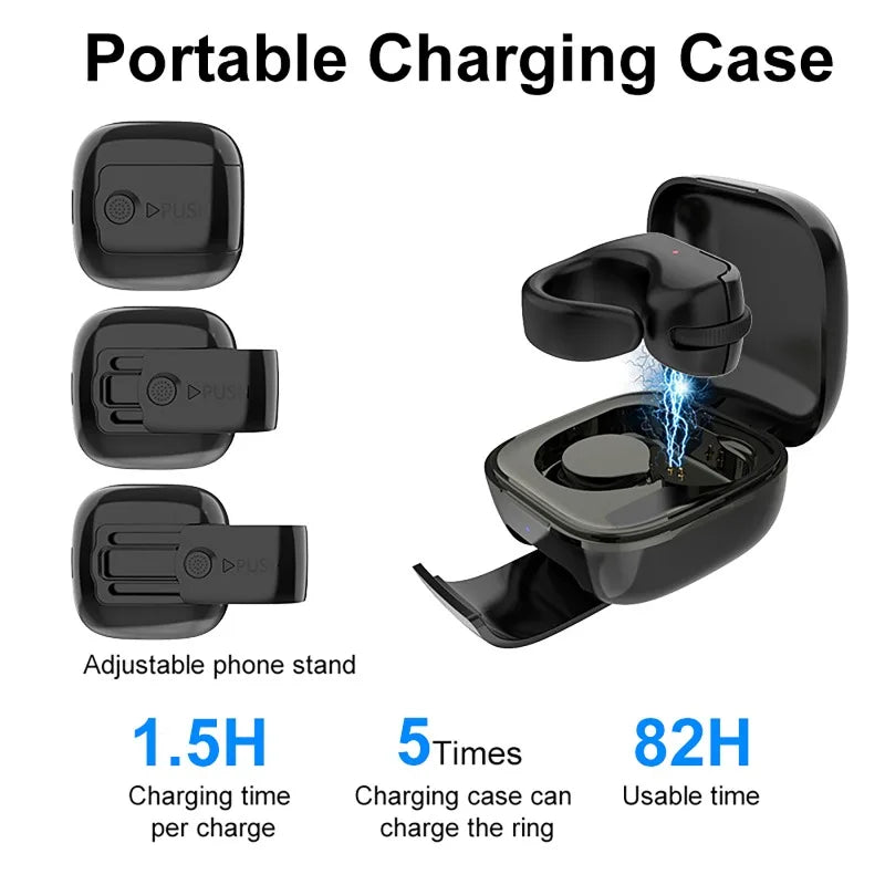 Mini Mouse Inteligente em Formato de Anel 2.4G Bluetooth Sem Fio de Modo Duplo Recarregável Compatível com Controle Remoto para Selfie, Vídeos Curtos e Comando de Voz