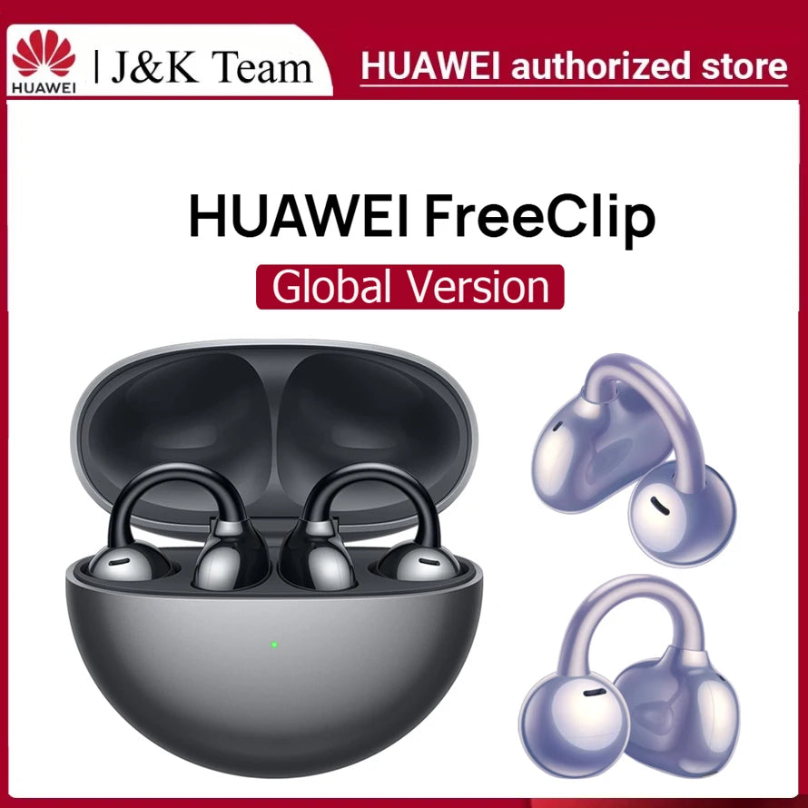 HUAWEI FreeClip, Fones de Ouvido Sem Fio de Design Aberto, Som de Alta Qualidade, Compatível com iOS e Android, 8 Horas de Duração da Bateria