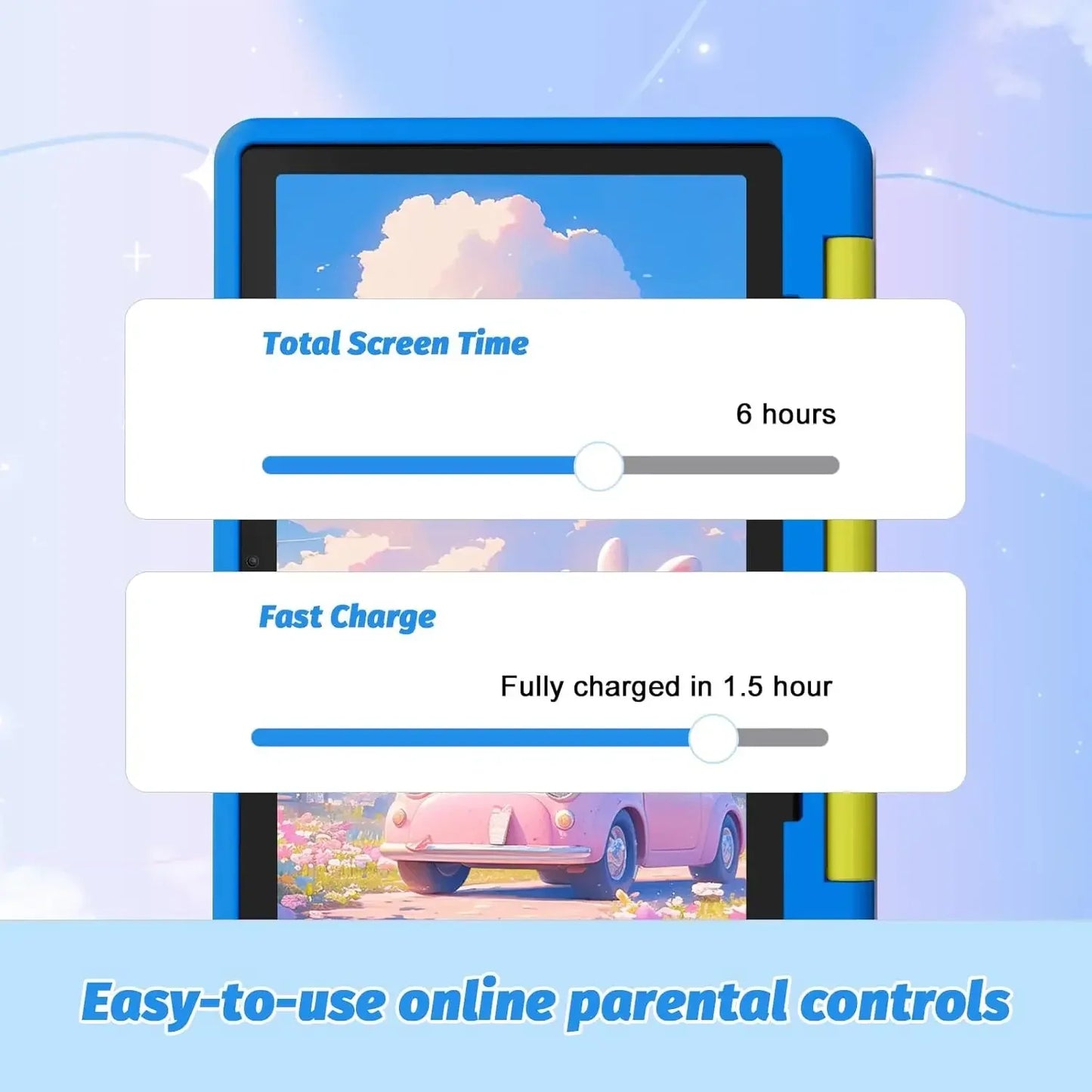 Tablet infantil android 15 tablet para crianças 10 polegadas 8gb + 64gb 8 núcleos com estojo 1tb tf expansível para crianças pequenas controle parental