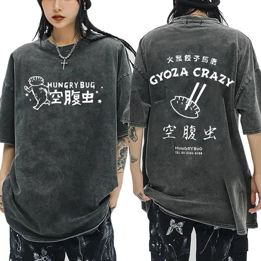 Roupas masculinas camiseta homme gráfico camisetas masculinas camiseta para homem ropa hombre anime japonês dorohedoro kaiman vintage lavado