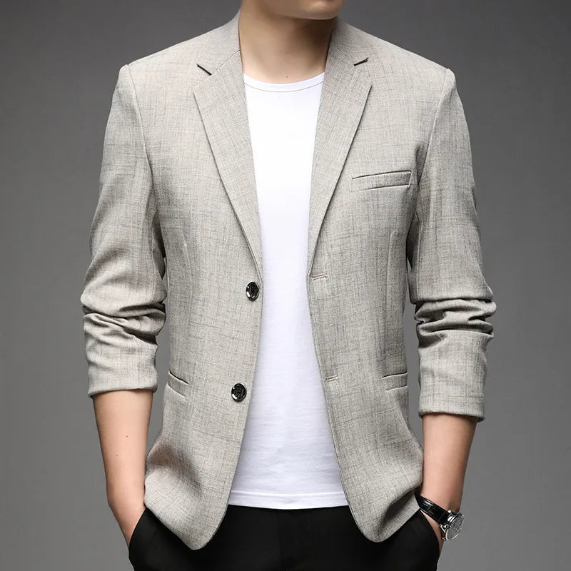 Homem sólido formal wear ternos casacos nova primavera outono homem fino negócios casual blazers jaquetas qualidade masculino blazers roupas masculinas