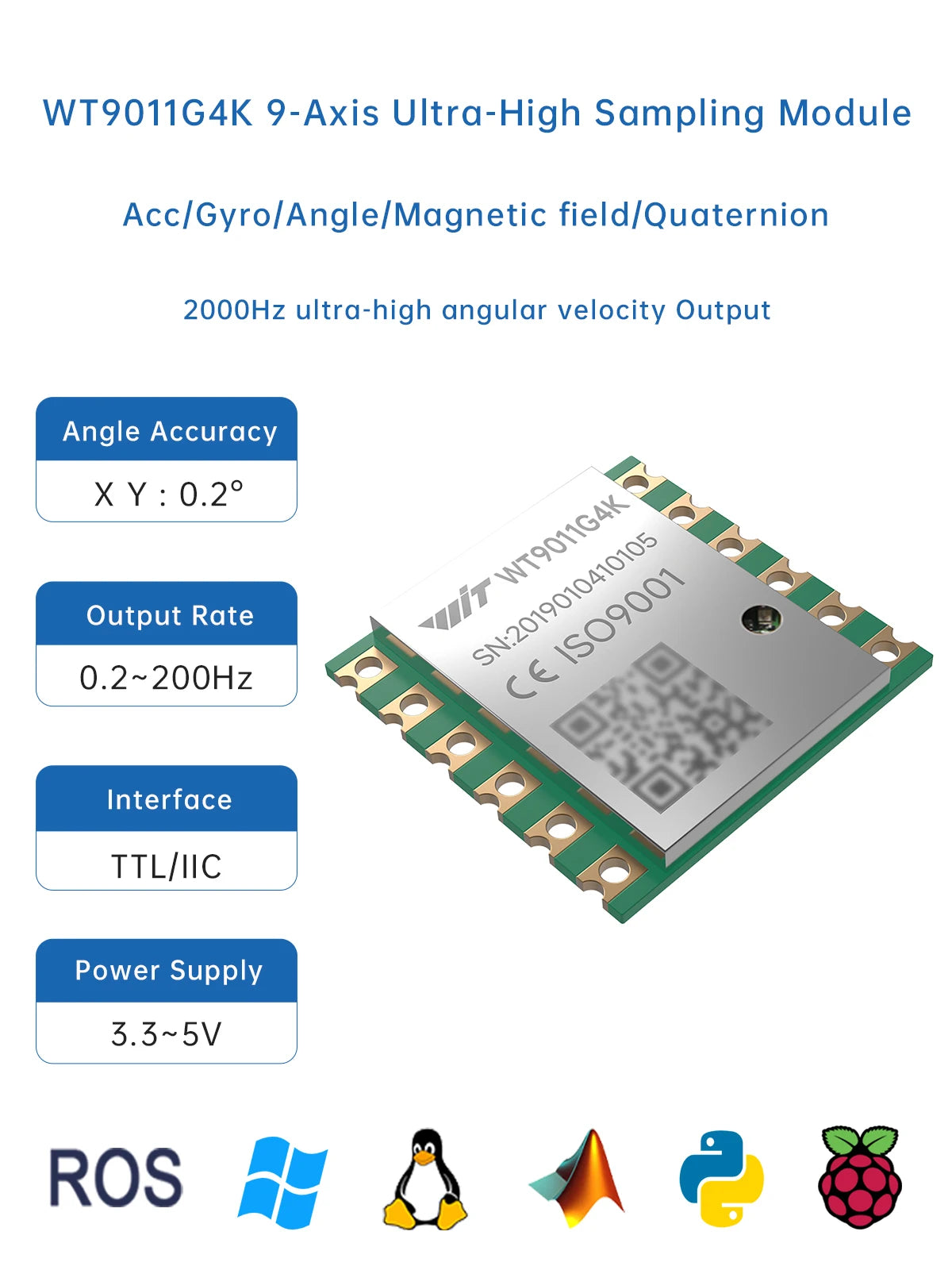 WitMotion WT901 AHRS MPU9250 Acelerômetro de 9 Eixos, Giroscópio Eletrônico de 3 Eixos + Aceleração + Ângulo + Magnetômetro, Saída de Dados TTL