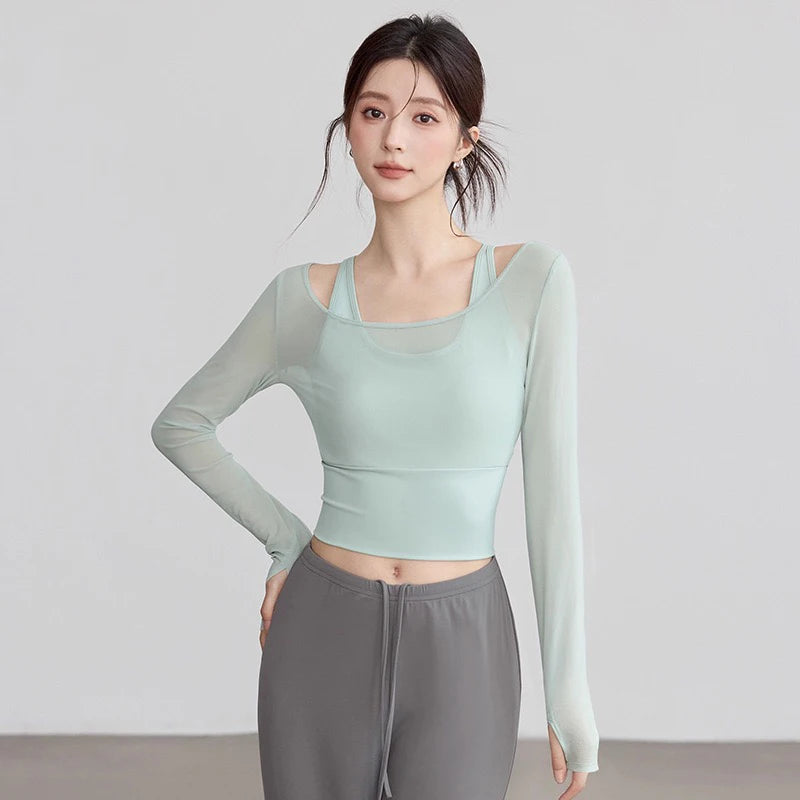 Roupas de yoga para mulheres para outono e inverno férias de duas peças copo fixo esportes topos high-end pilates treinamento roupas de fitness