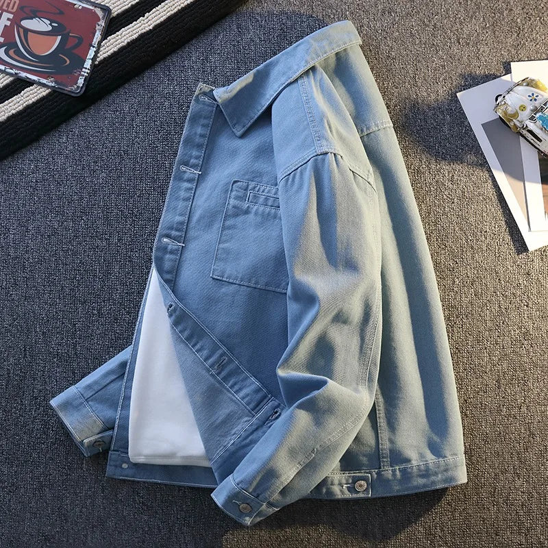 Jaqueta Jeans Clássica Masculina: Caimento Relaxado, Estilo Urbano, Leve e Confortável com Design Moderno